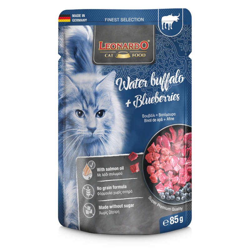 Leonardo kaps. Büffel & Blaubeeren - Byvol s čučoriedkami 85g